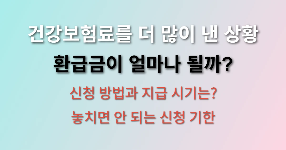 건강보험료 환급금 신청 방법 및 지급 시기 (조회 안될때 해결방법) 관련 정보 이미지