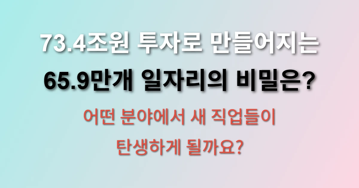 그린뉴딜 73.4조원 투자로 65.9만개 일자리 알아보기
