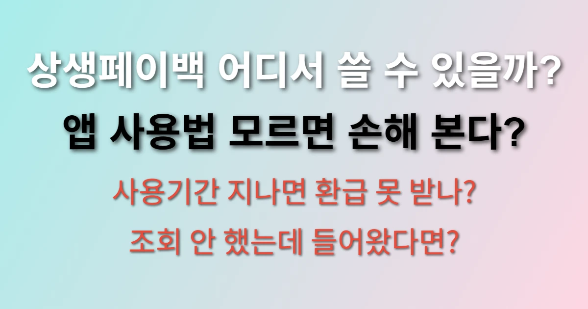 상생페이백 사용방법 및 사용처 조회 관련 썸네