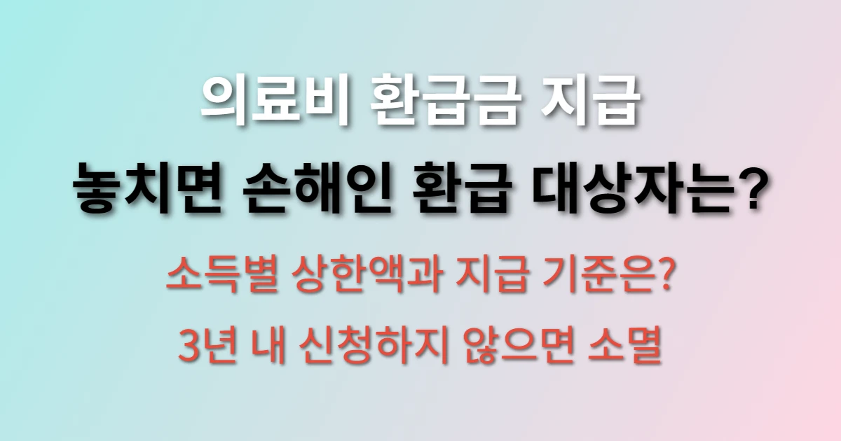 의료비 환급금 지급 날짜 및 조회방법
