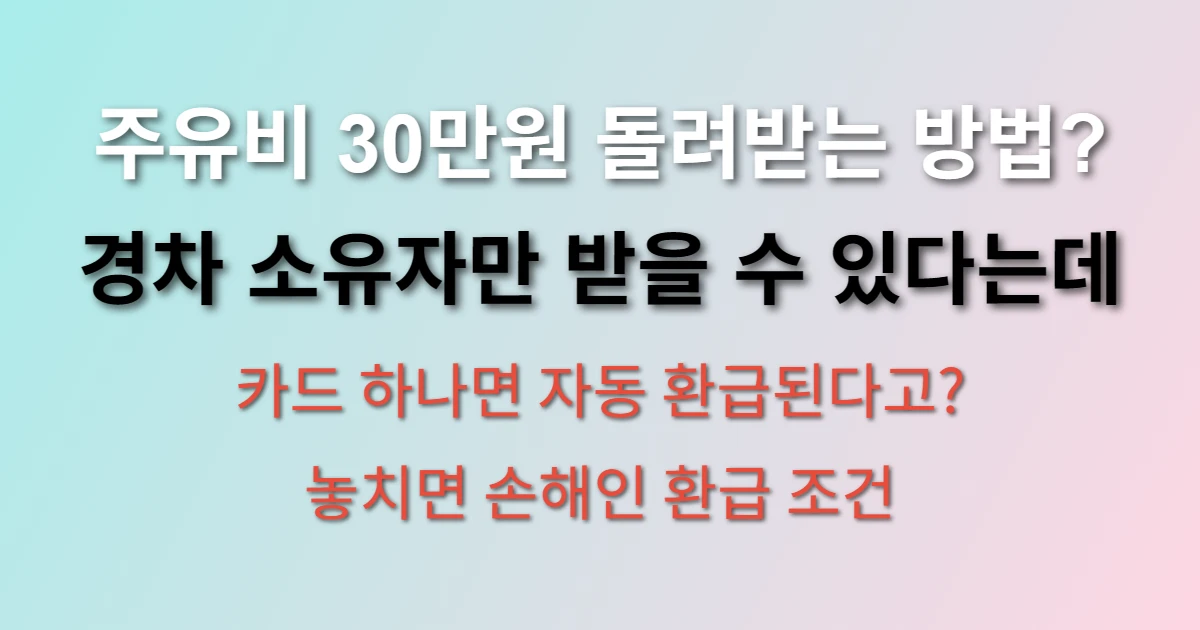 주유비 30만원 환급 방법 관련 썸네일